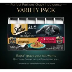 Sheba Gravy Indulgence Chicken & Beef In Extra Gravy Variety Pack Grain-Free Adult Wet Cat Food, 2.64-oz Can, Case Of 12 -Wellness Sales Store 1017678 PT2. AC SS1800 V1700599152