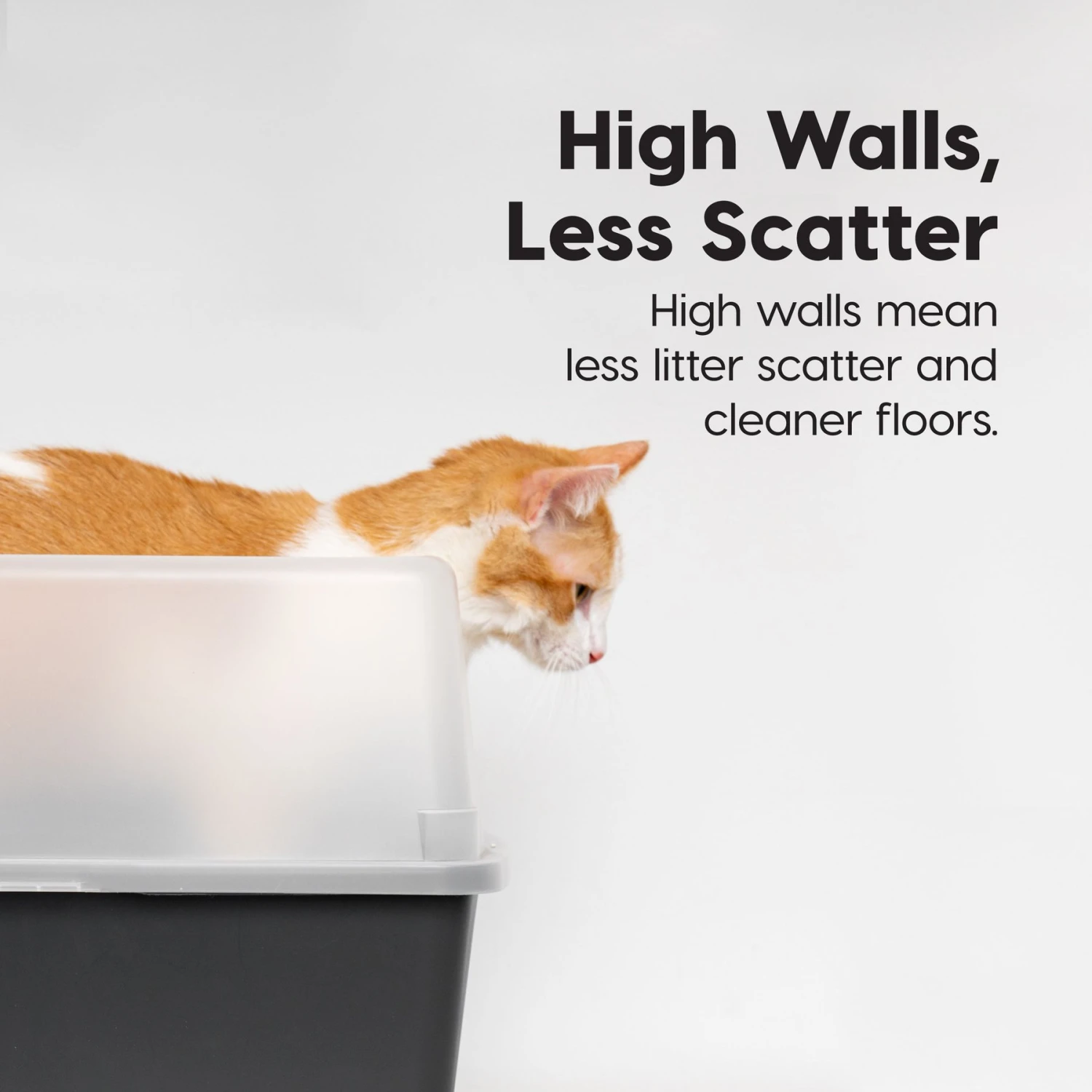 IRIS USA Open Top Litter Box With Scatter Shield & Scoop 5 IRIS USA Open Top Litter Box With Scatter Shield & Scoop - Image 5