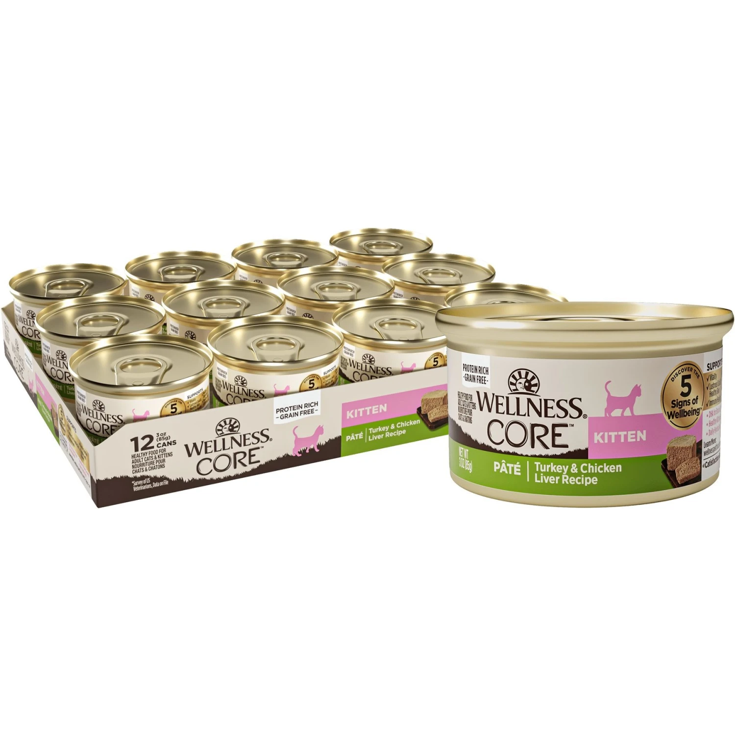 Wellness CORE Natural Grain-Free Turkey & Chicken Liver Pate Canned Kitten Food 1 Wellness CORE Natural Grain-Free Turkey & Chicken Liver Pate Canned Kitten Food