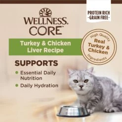Wellness CORE Natural Grain-Free Turkey & Chicken Liver Pate Canned Kitten Food 10 Wellness CORE Natural Grain-Free Turkey & Chicken Liver Pate Canned Kitten Food -Wellness Sales Store 118868 PT2. AC SS1800 V1695839057