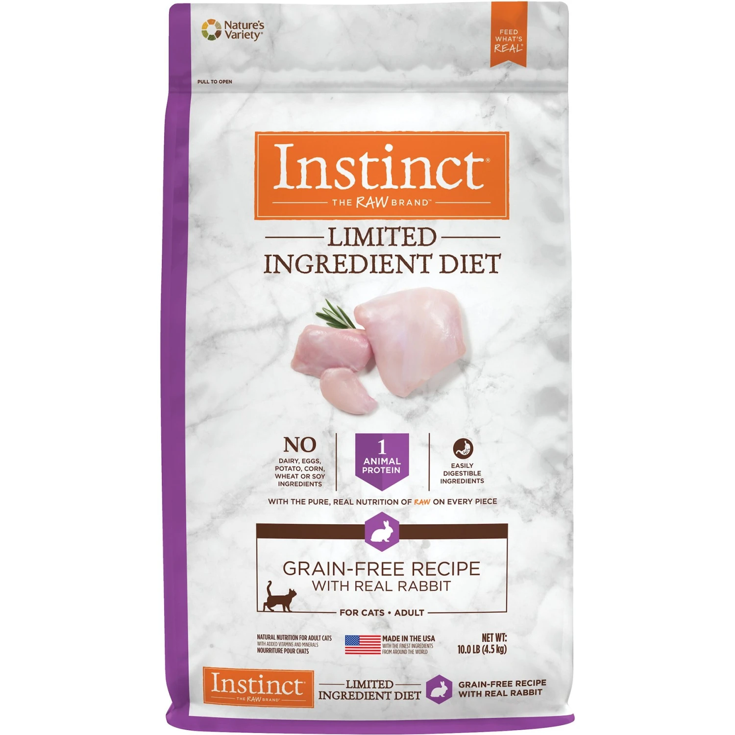 Instinct Limited Ingredient Diet Grain-Free Recipe With Real Rabbit Freeze-Dried Raw Coated Dry Cat Food 1 Instinct Limited Ingredient Diet Grain-Free Recipe With Real Rabbit Freeze-Dried Raw Coated Dry Cat Food