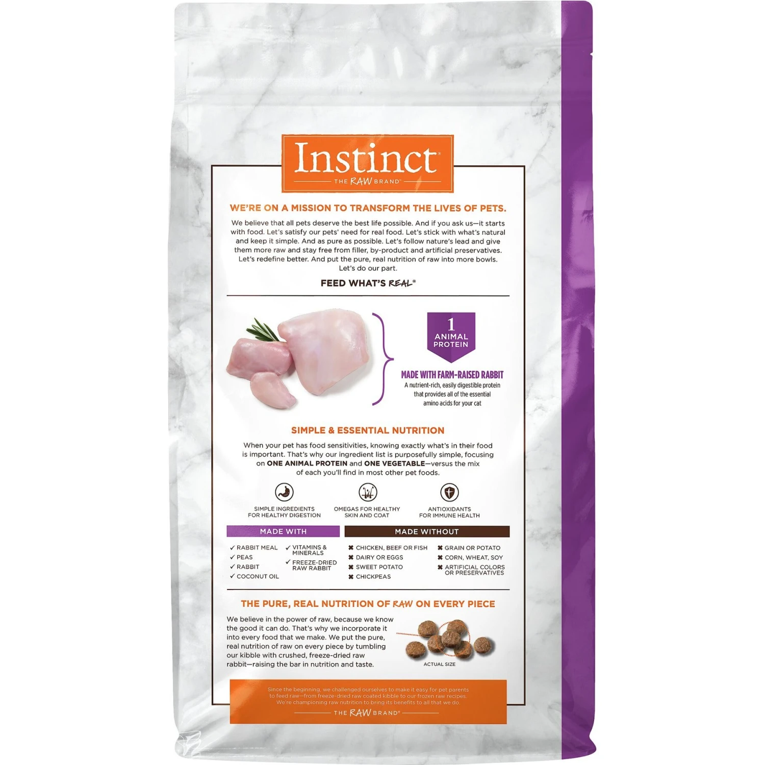 Instinct Limited Ingredient Diet Grain-Free Recipe With Real Rabbit Freeze-Dried Raw Coated Dry Cat Food 2 Instinct Limited Ingredient Diet Grain-Free Recipe With Real Rabbit Freeze-Dried Raw Coated Dry Cat Food - Image 2