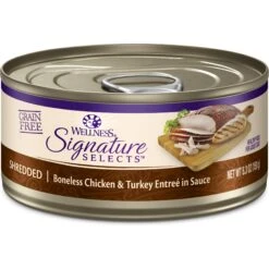 Wellness CORE Signature Selects Shredded Boneless Chicken & Turkey Entree In Sauce Grain-Free Natural Canned Cat Food