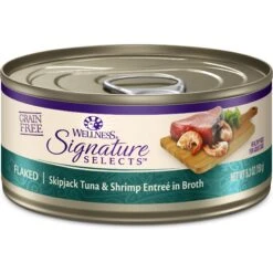 Wellness CORE Signature Selects Flaked Skipjack Tuna & Shrimp Entree In Broth Grain-Free Natural Canned Cat Food