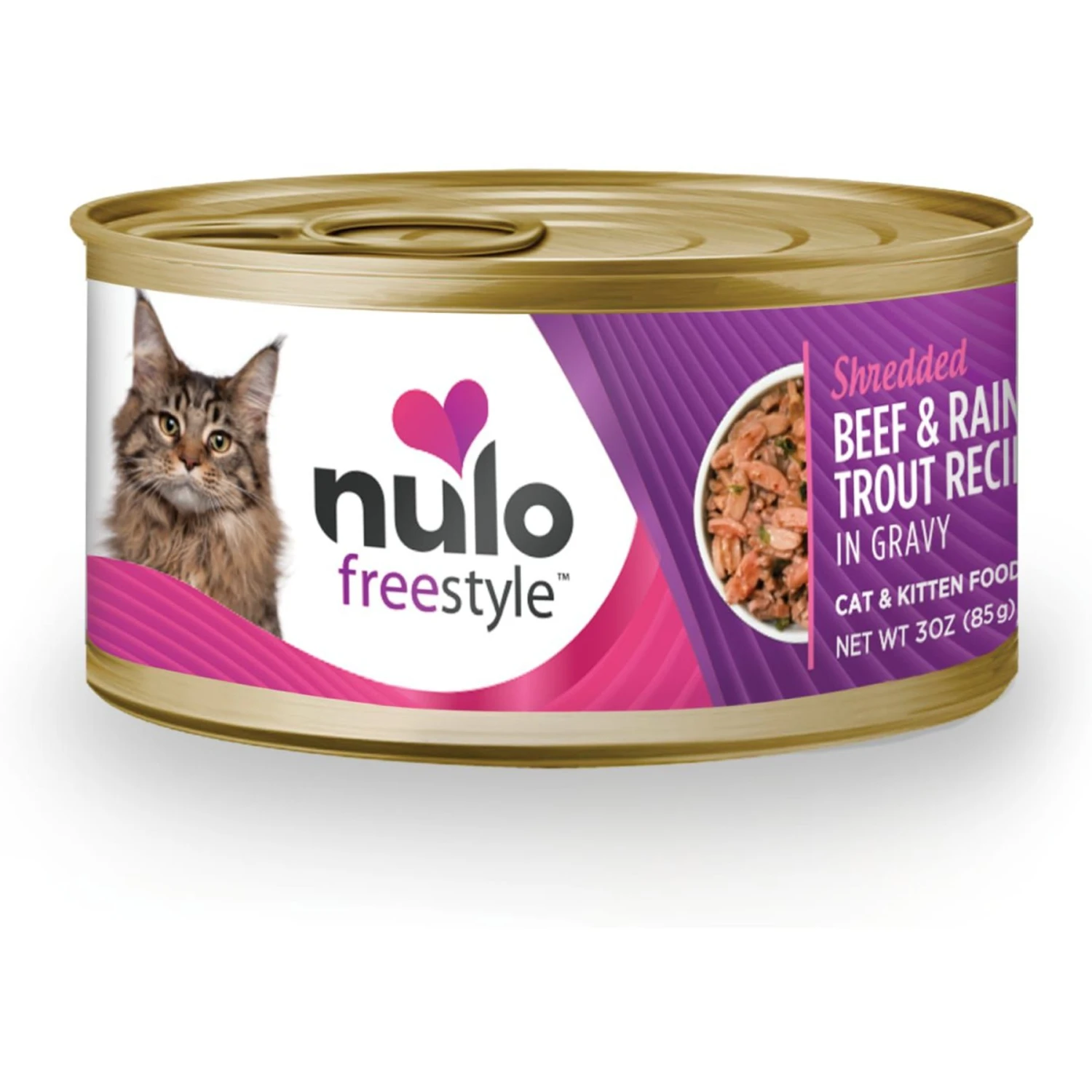 Nulo Freestyle Shredded Beef & Rainbow Trout In Gravy Grain-Free Canned Cat & Kitten Food 2 Nulo Freestyle Shredded Beef & Rainbow Trout In Gravy Grain-Free Canned Cat & Kitten Food - Image 2