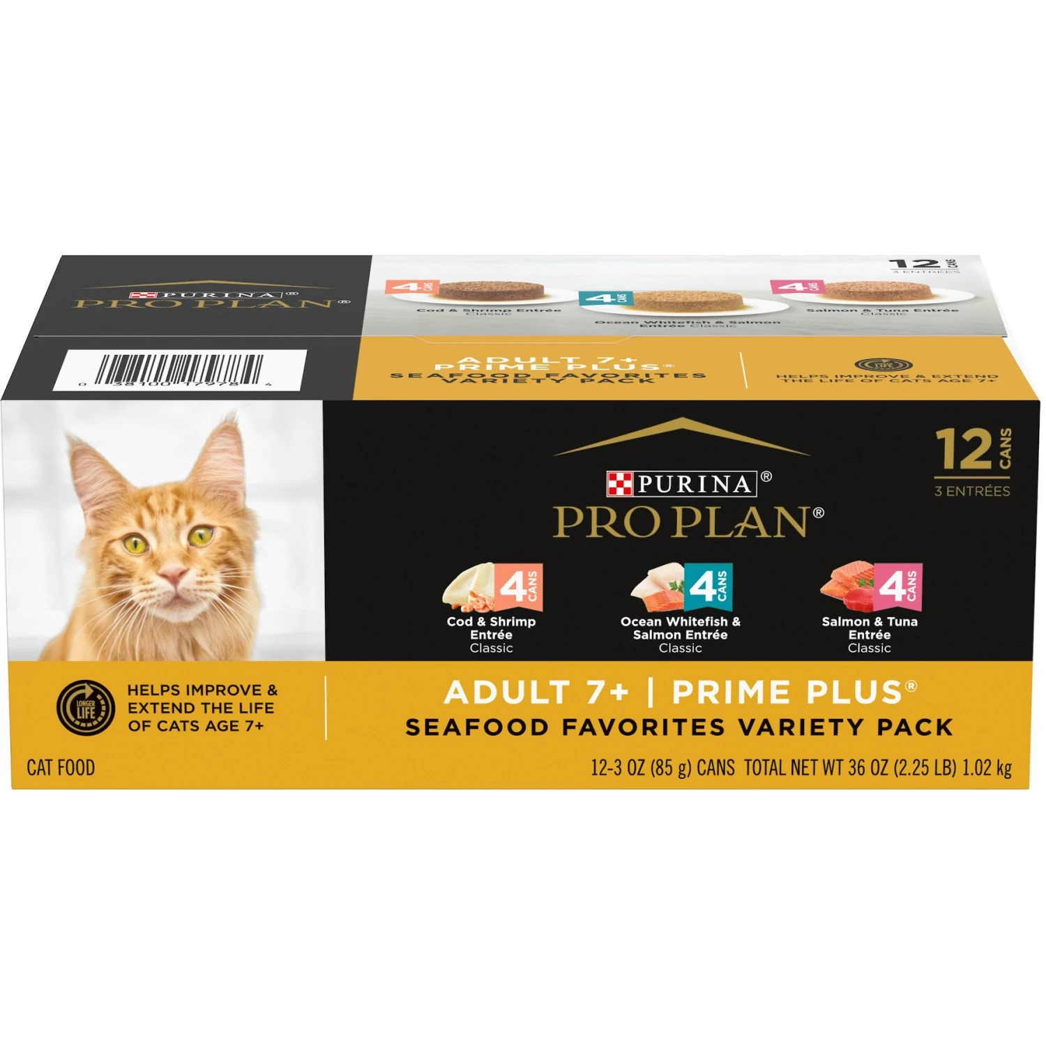 Purina Pro Plan Senior Adult 7+ Seafood Favorites Pate Variety Pack Canned Cat Food 1 Purina Pro Plan Senior Adult 7+ Seafood Favorites Pate Variety Pack Canned Cat Food