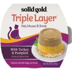 Solid Gold Triple Layer Mousse & Shreds With Real Turkey & Pumpkin Wet Cat Food