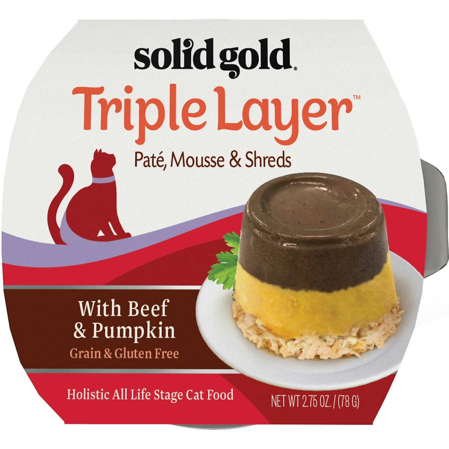 Solid Gold Triple Layer Mousse & Shreds With Real Beef & Pumpkin Wet Cat Food 1 Solid Gold Triple Layer Mousse & Shreds With Real Beef & Pumpkin Wet Cat Food