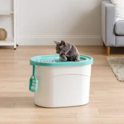 IRIS USA Large Round Top Entry Cat Litter Box & Scoop 10 IRIS USA Large Round Top Entry Cat Litter Box & Scoop -Wellness Sales Store 156874 PT3. AC SS1800 V1680804036