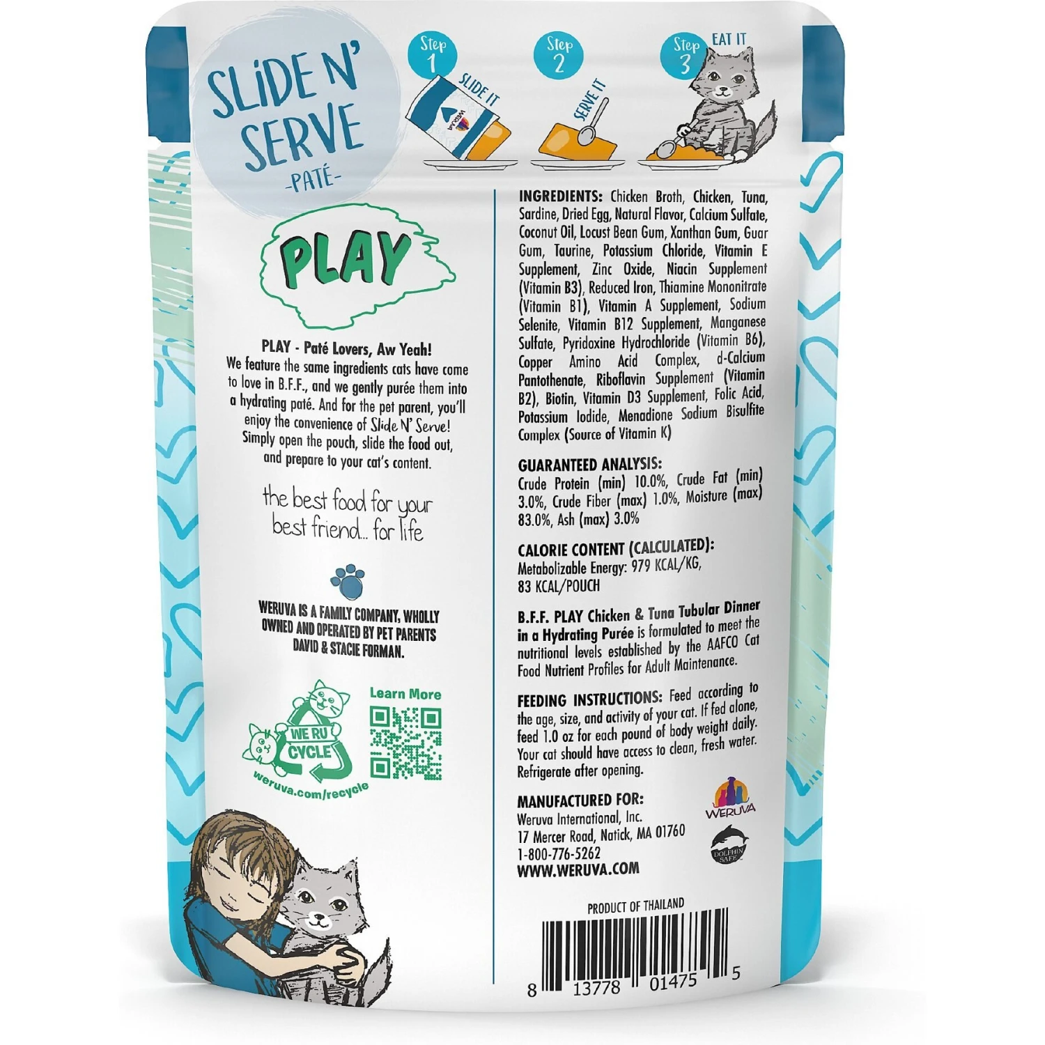 BFF Play Pate Lovers Chicken & Tuna Tubular Wet Cat Food, 3-oz Pouch, Pack Of 12 9 BFF Play Pate Lovers Chicken & Tuna Tubular Wet Cat Food, 3-oz Pouch, Pack Of 12 - Image 9