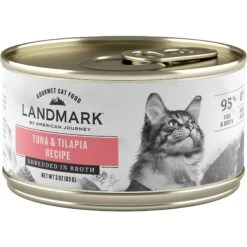 American Journey Landmark Tuna & Tilapia Recipe In Broth Grain-Free Canned Cat Food, 3-oz, Case Of 12