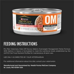 Purina Pro Plan Veterinary Diets OM Overweight Management Savory Selects With Salmon Wet Cat Food -Wellness Sales Store 200277 PT6. AC SS1800 V1700159302