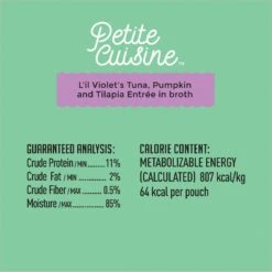 Petite Cuisine L'il Violet's Tuna, Pumpkin & Tilapia Entrée In Broth Grain-Free Wet Cat Food, 2.8-oz Can, Case Of 24 -Wellness Sales Store 200546 PT6. AC SS1800 V1571282088