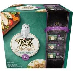 Fancy Feast Medleys Poultry Collection With Garden Greens In Sauce Variety Pack Canned Cat Food, 3-oz Can, Case Of 30