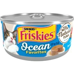 Friskies Ocean Favorites Tuna, Brown Rice & Peas Pate Wet Cat Food, 5.5-oz Can, Case Of 24