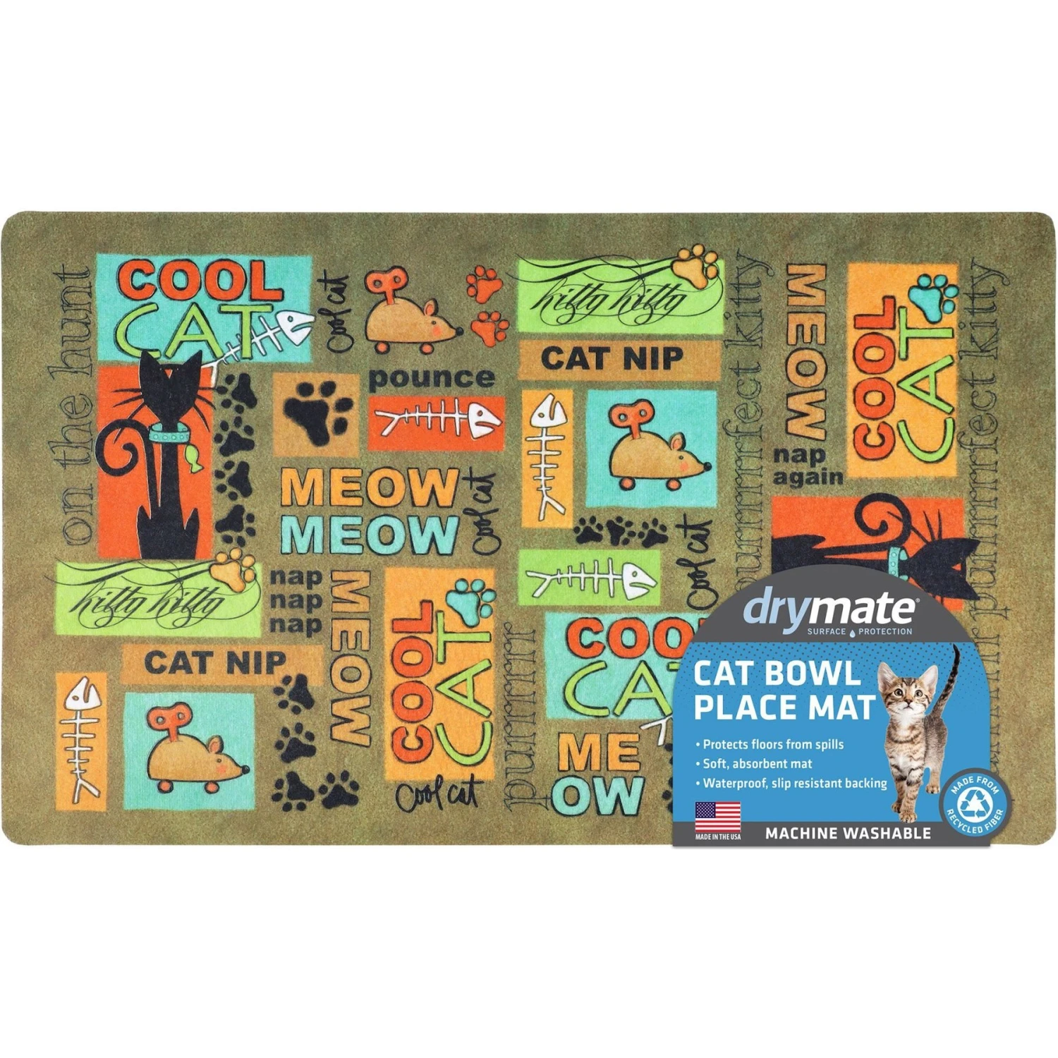 Drymate Absorbent Cat Bowl Food Mat 1 Drymate Absorbent Cat Bowl Food Mat