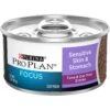Purina Pro Plan Focus Sensitive Skin & Stomach Tuna & Oat Meal Entree Canned Cat Food, 3-oz Can, Case Of 24