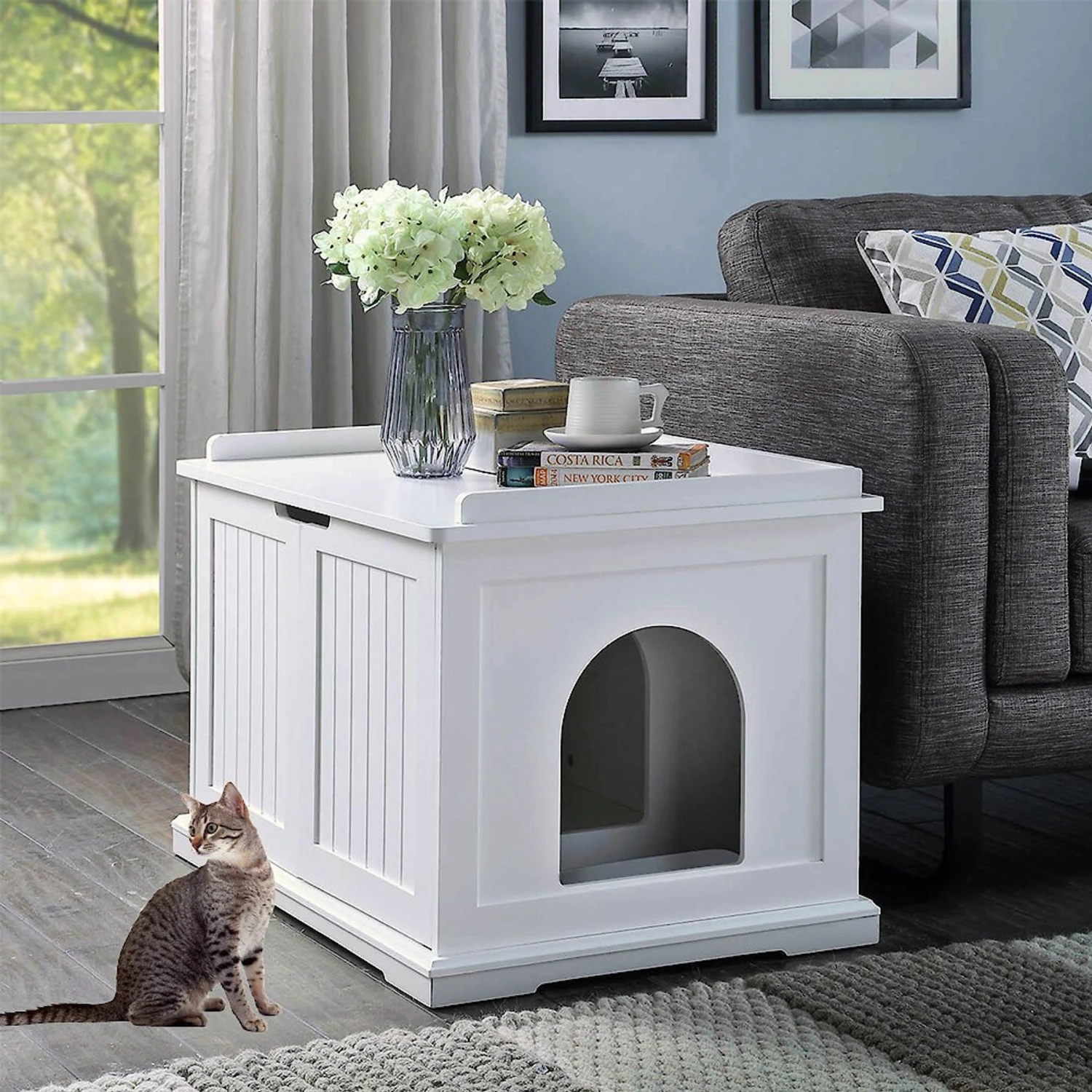 Unipaws Decorative Cat Litter Box Enclosure 1 Unipaws Decorative Cat Litter Box Enclosure