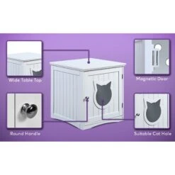 Sweet Barks Wooden Side Table Cat Litter Box Enclosure -Wellness Sales Store 258686 PT4. AC SS1800 V1603833423