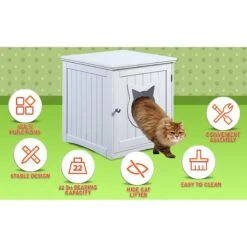 Sweet Barks Wooden Side Table Cat Litter Box Enclosure -Wellness Sales Store 258686 PT5. AC SS1800 V1603834309