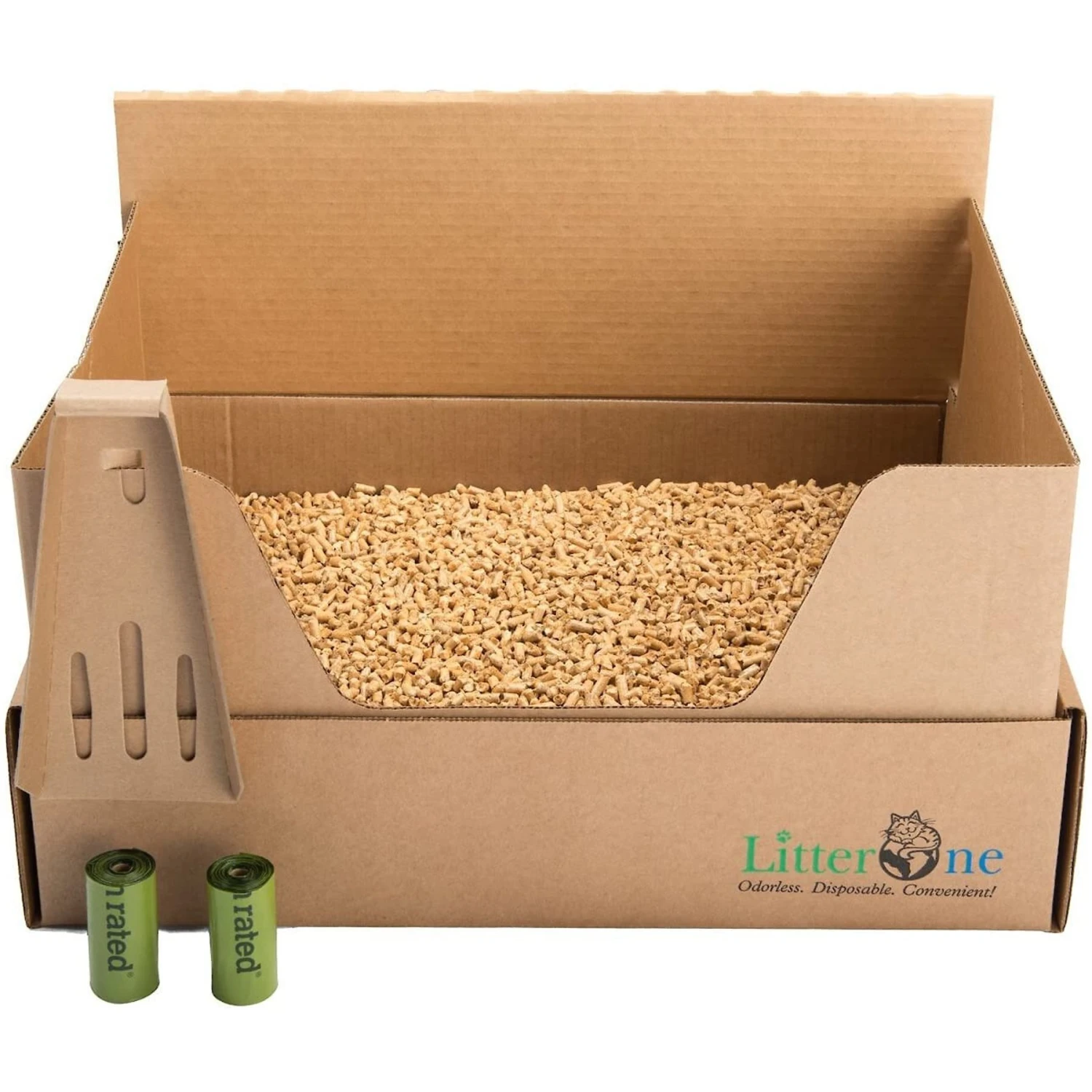 Litter One Biodegradable Disposable Cat Litter Box Kit 1 Litter One Biodegradable Disposable Cat Litter Box Kit