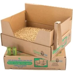 Litter One Biodegradable Disposable Cat Litter Box Kit 8 Litter One Biodegradable Disposable Cat Litter Box Kit -Wellness Sales Store 262935 PT2. AC SS1800 V1606756644