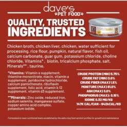 Dave's Pet Food Restricted Diet Phosphorus Chicken Liver & Chicken In Juice Pate Canned Cat Food 8 Dave's Pet Food Restricted Diet Phosphorus Chicken Liver & Chicken In Juice Pate Canned Cat Food -Wellness Sales Store 263159 PT4. AC SS1800 V1606871236