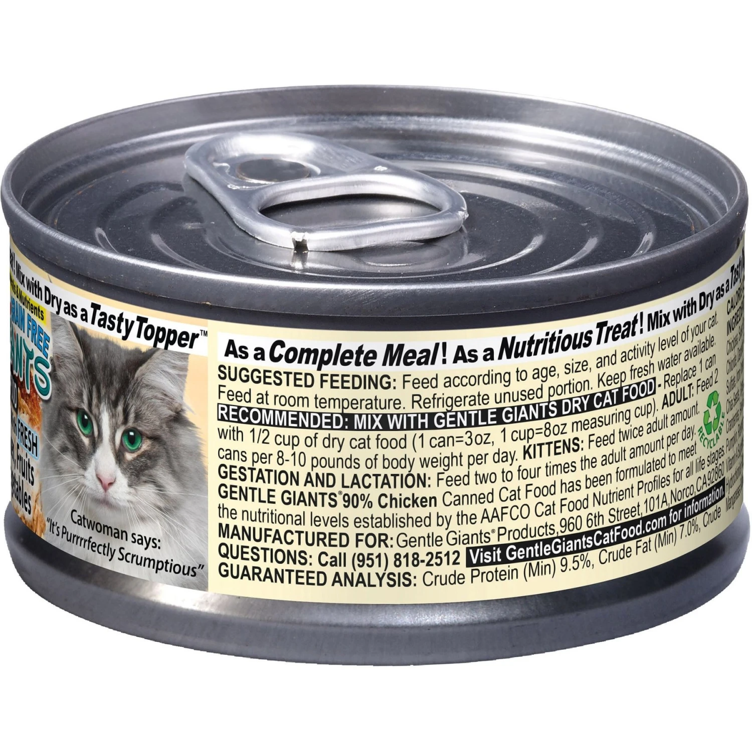 Gentle Giants Natural Non-GMO Chicken Grain-Free Cat & Kitten Canned Cat Food, 3-oz, Case Of 24 4 Gentle Giants Natural Non-GMO Chicken Grain-Free Cat & Kitten Canned Cat Food, 3-oz, Case Of 24 - Image 4