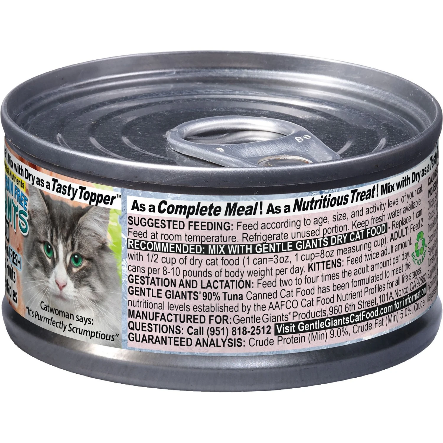 Gentle Giants Natural Non-GMO Tuna Grain-Free Cat & Kitten Canned Cat Food, 3-oz, Case Of 24 4 Gentle Giants Natural Non-GMO Tuna Grain-Free Cat & Kitten Canned Cat Food, 3-oz, Case Of 24 - Image 4