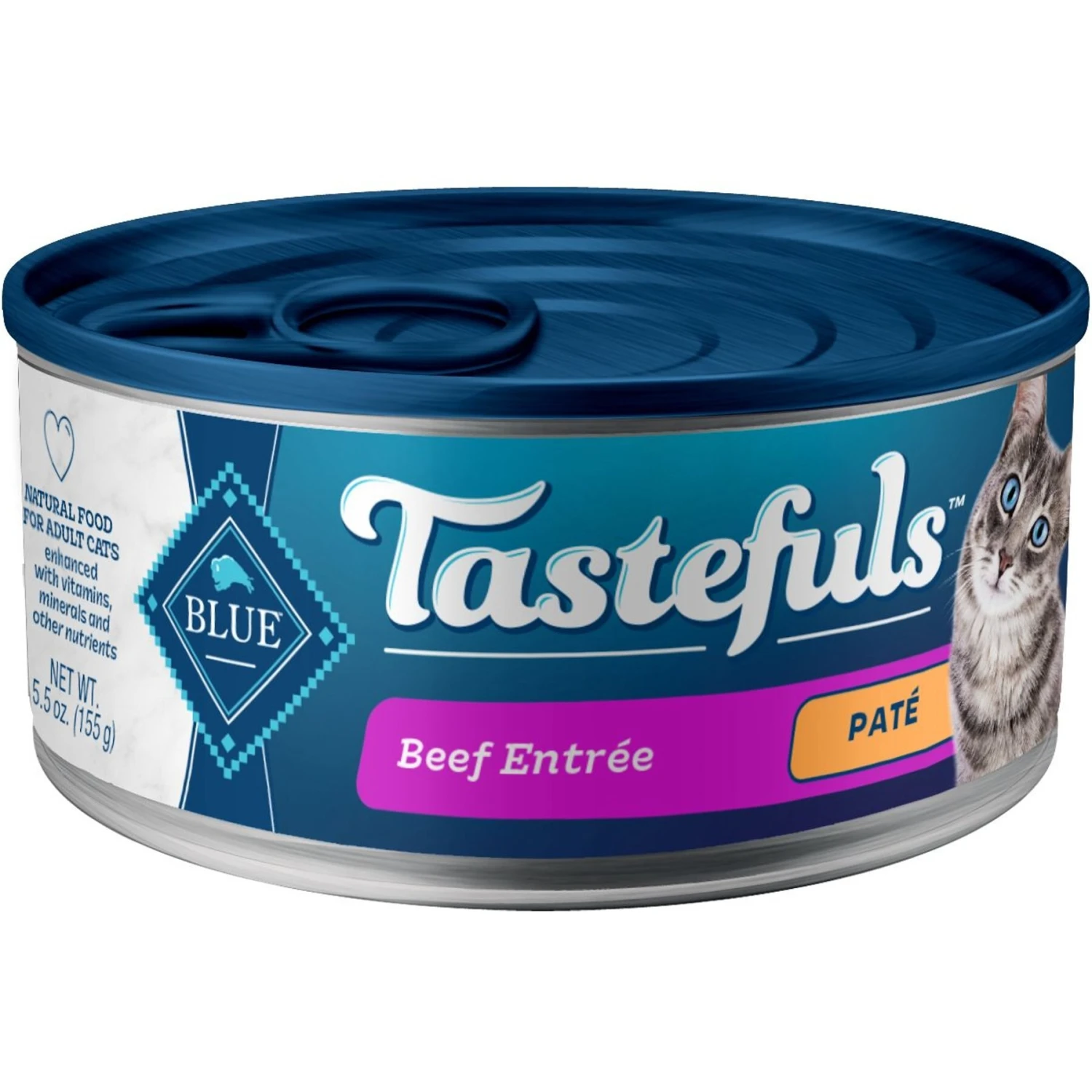 Blue Buffalo Tastefuls Beef Entrée Pate Wet Cat Food, 5.5-oz Can, Case Of 24 1 Blue Buffalo Tastefuls Beef Entrée Pate Wet Cat Food, 5.5-oz Can, Case Of 24