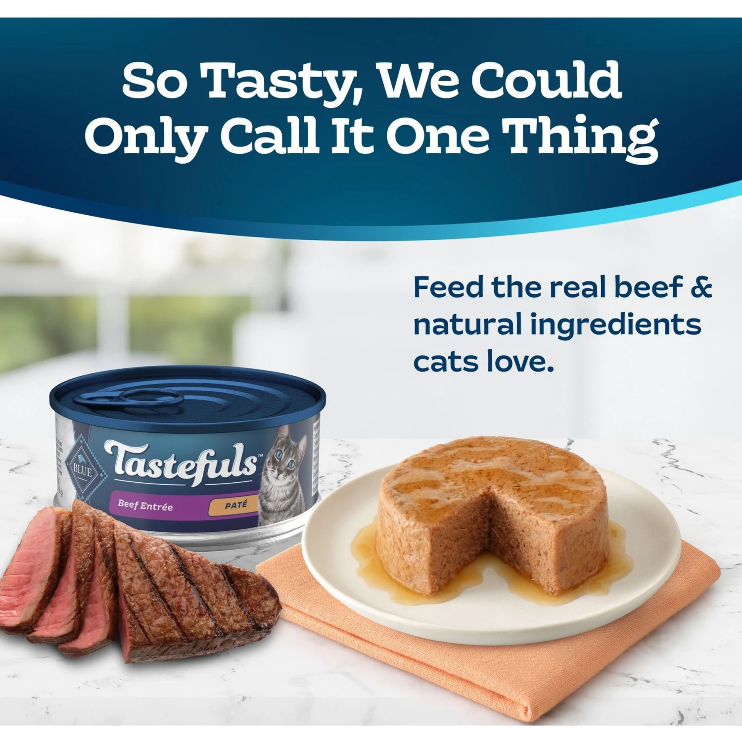 Blue Buffalo Tastefuls Beef Entrée Pate Wet Cat Food, 5.5-oz Can, Case Of 24 3 Blue Buffalo Tastefuls Beef Entrée Pate Wet Cat Food, 5.5-oz Can, Case Of 24 - Image 3