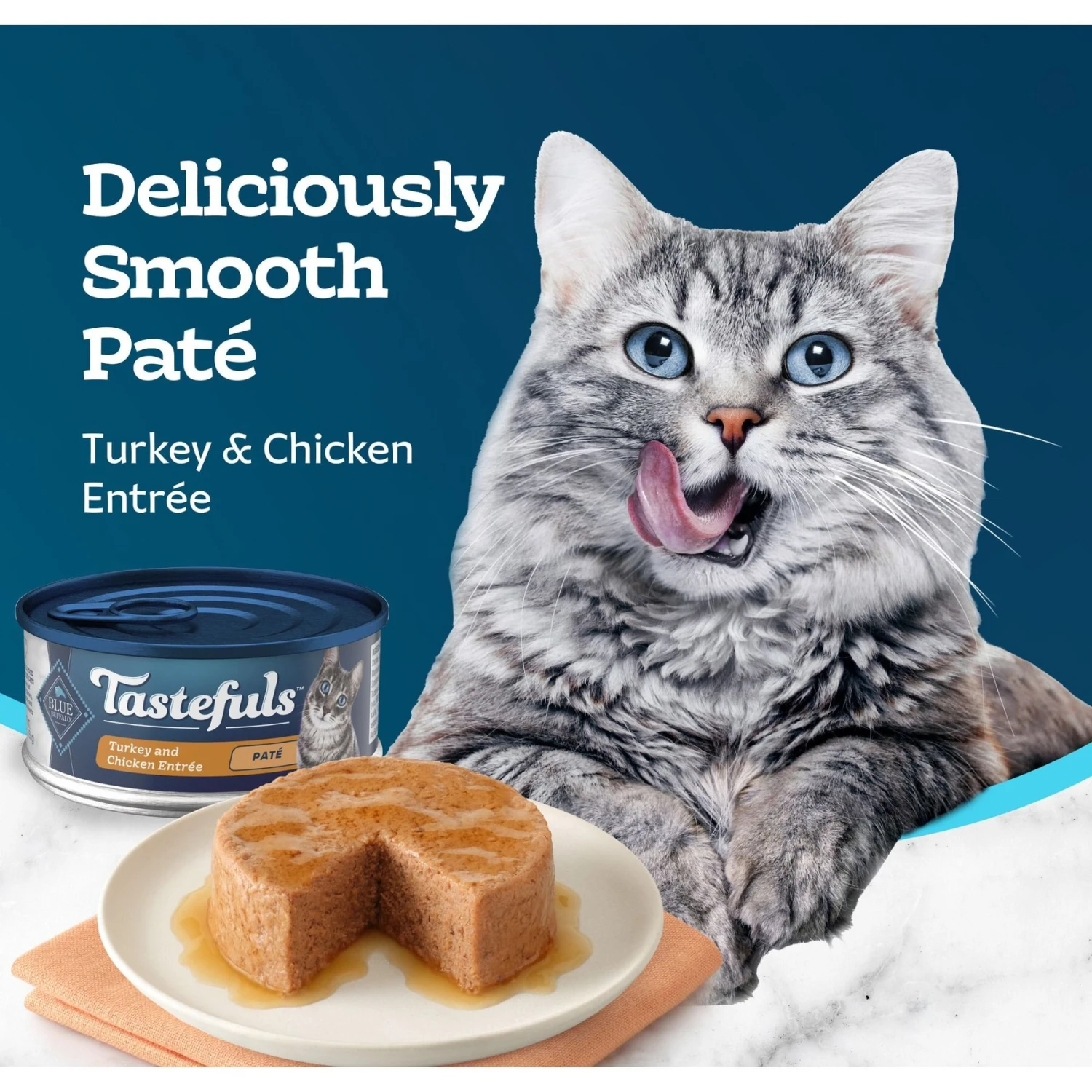Blue Buffalo Tastefuls Turkey & Chicken Entrée Pate Wet Cat Food 4 Blue Buffalo Tastefuls Turkey & Chicken Entrée Pate Wet Cat Food - Image 4