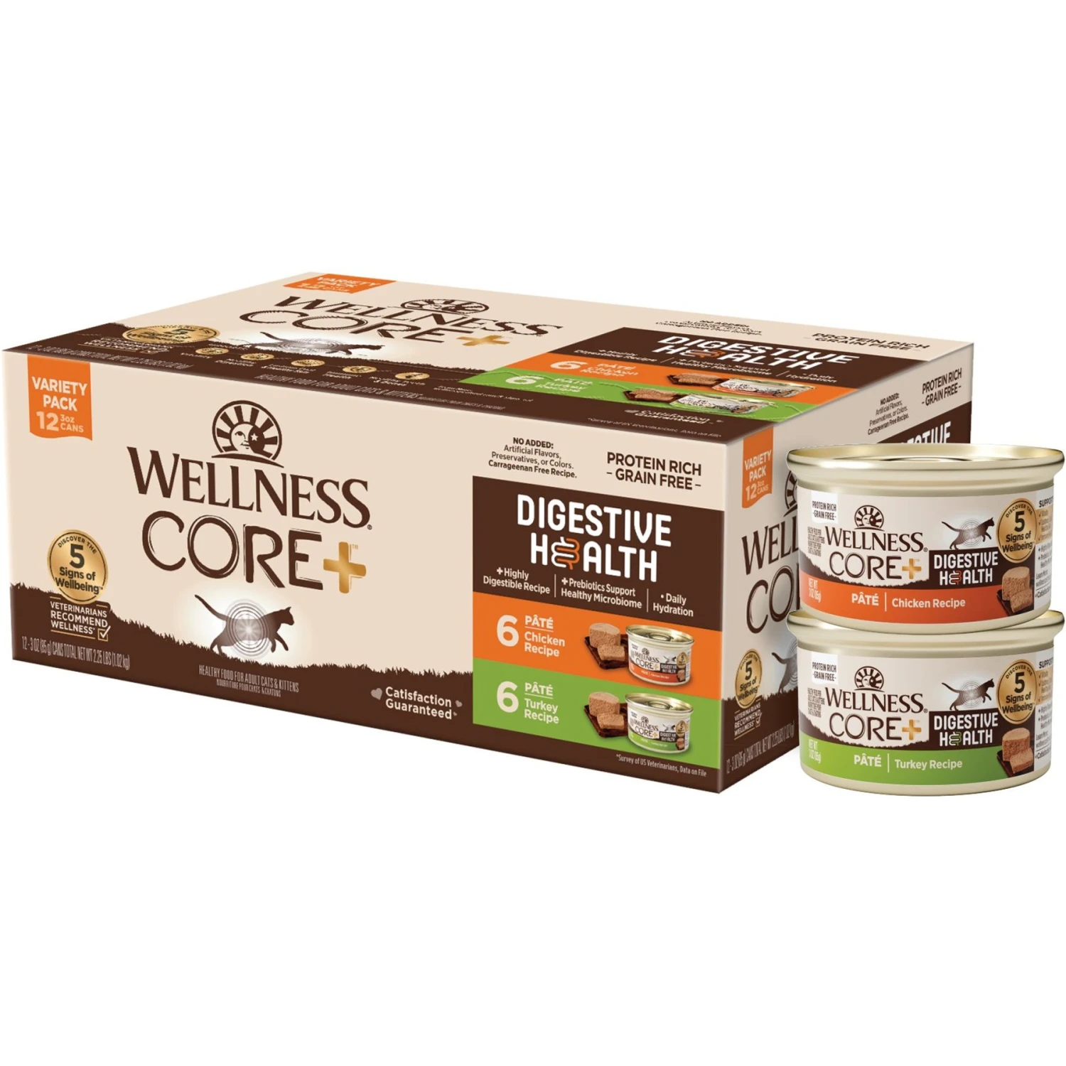 Wellness CORE Digestive Health Chicken & Turkey Pate Variety Pack Grain-Free Wet Cat Food 1 Wellness CORE Digestive Health Chicken & Turkey Pate Variety Pack Grain-Free Wet Cat Food