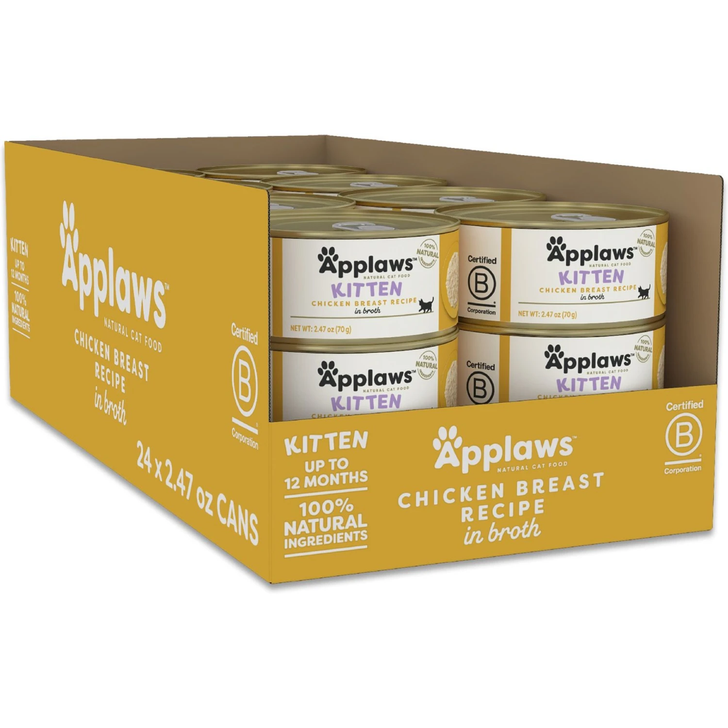 Applaws Chicken Breast In Broth Wet Kitten Food, 2.47-oz Can, Case Of 24 1 Applaws Chicken Breast In Broth Wet Kitten Food, 2.47-oz Can, Case Of 24