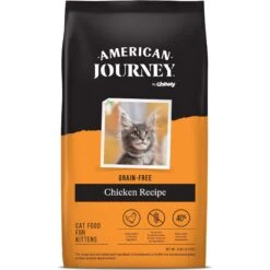 American Journey Kitten Chicken Recipe Grain-Free Dry Cat Food, 5-lb Bag & American Journey Kitten Minced Chicken Recipe in Gravy Grain-Free Canned Cat Food, 3-oz, Case Of 24 -Wellness Sales Store 297740 PT5. AC SS1800 V1694612270