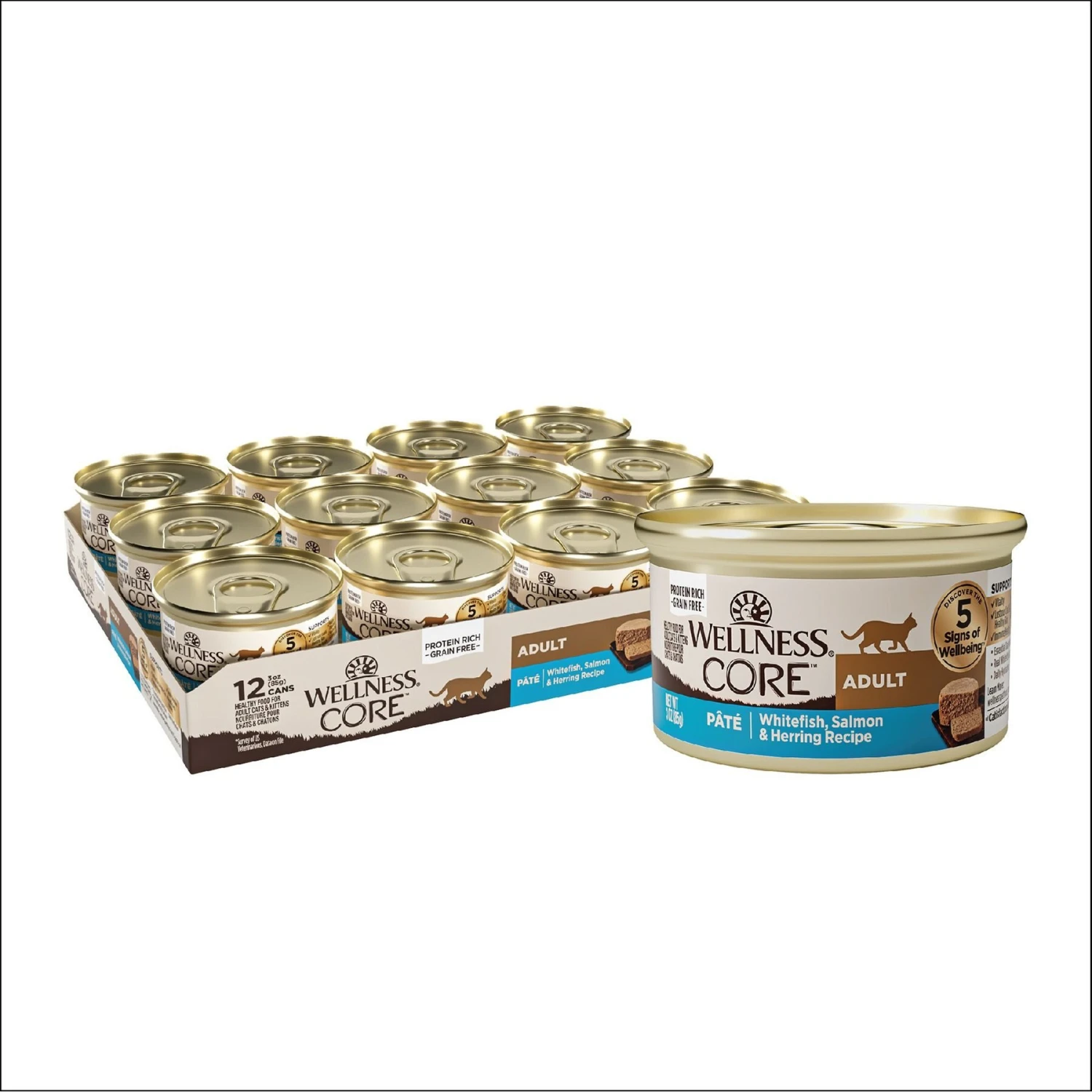 Wellness CORE Natural Grain-Free Turkey & Chicken Liver Pate Canned Kitten Food & Wellness CORE Grain-Free Salmon, Whitefish & Herring Pate Canned Kitten & Cat Food 6 Wellness CORE Natural Grain-Free Turkey & Chicken Liver Pate Canned Kitten Food & Wellness CORE Grain-Free Salmon, Whitefish & Herring Pate Canned Kitten & Cat Food - Image 6