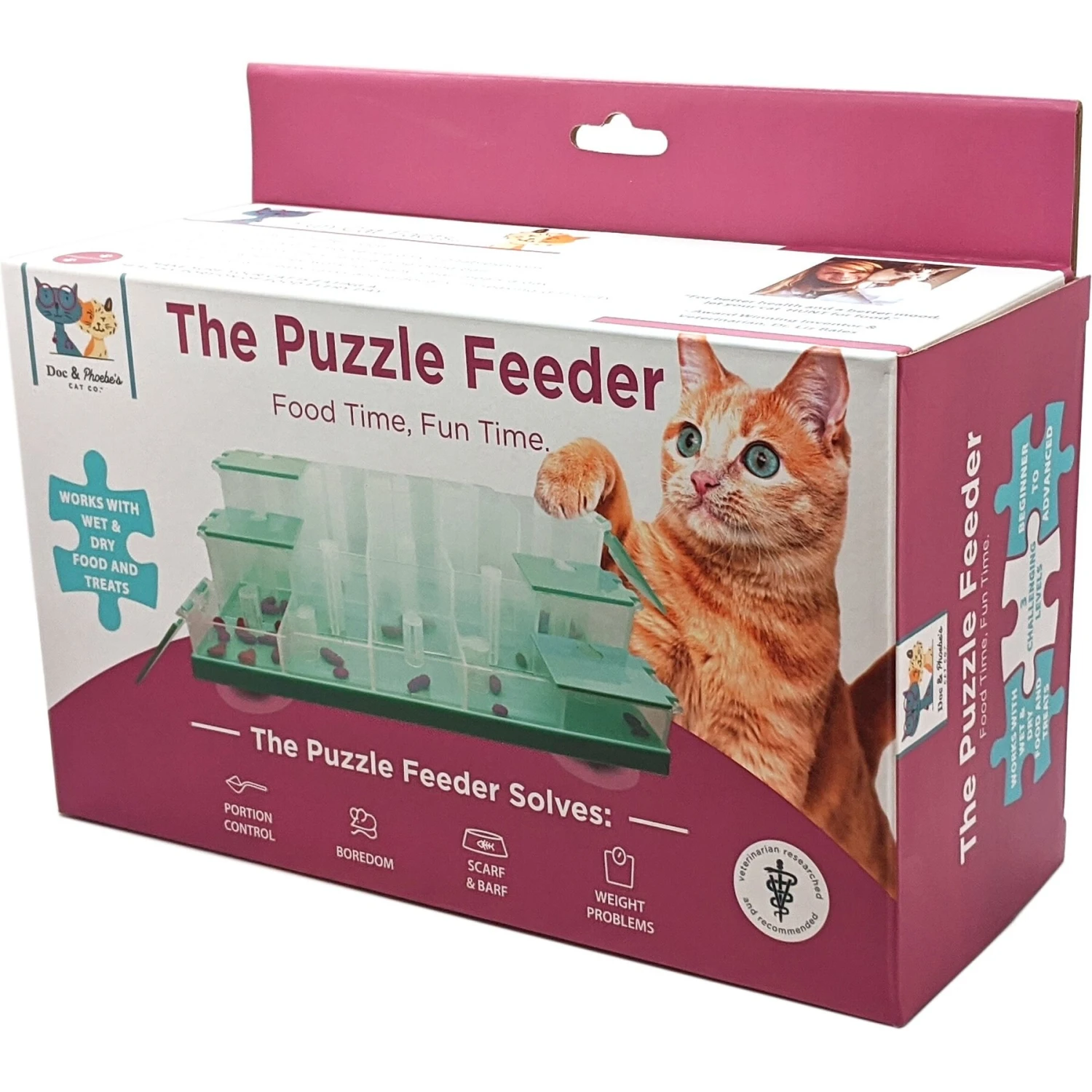 Ethical Pet Doc & Phoebe Puzzle Cat Feeder, Blue/White 3 Ethical Pet Doc & Phoebe Puzzle Cat Feeder, Blue/White - Image 3