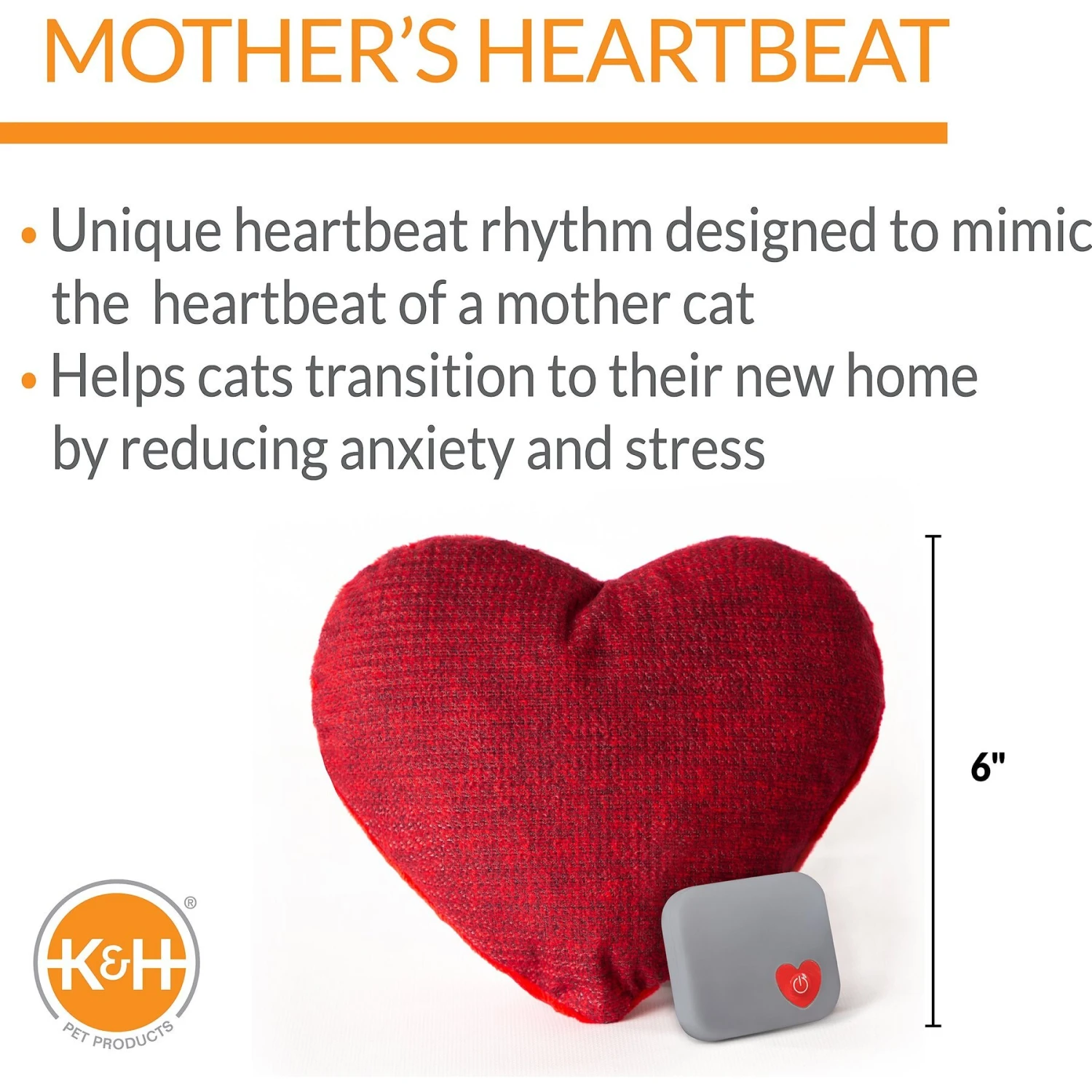 K&H Pet Products Mother's Heartbeat Kitty Heart Pillow 2 K&H Pet Products Mother's Heartbeat Kitty Heart Pillow - Image 2