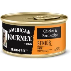American Journey Senior Pate Chicken & Beef Recipe Canned Cat Food, 3-oz Can, Case Of 24