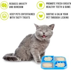Hyper Pet IQ Banquet Dog & Cat Lick Mat, Blue/Gray -Wellness Sales Store 338386 PT2. AC SS1800 V1634651503