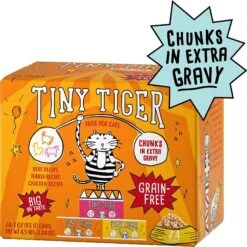 Tiny Tiger, Natural Indoor Recipe Chicken Flavor Dry Cat Food & Tiny Tiger Chunks In EXTRA Gravy Beef & Poultry Recipes Variety Pack Grain-Free Canned Cat Food 14 Tiny Tiger, Natural Indoor Recipe Chicken Flavor Dry Cat Food & Tiny Tiger Chunks In EXTRA Gravy Beef & Poultry Recipes Variety Pack Grain-Free Canned Cat Food -Wellness Sales Store 347718 PT5. AC SS1800 V1639546013