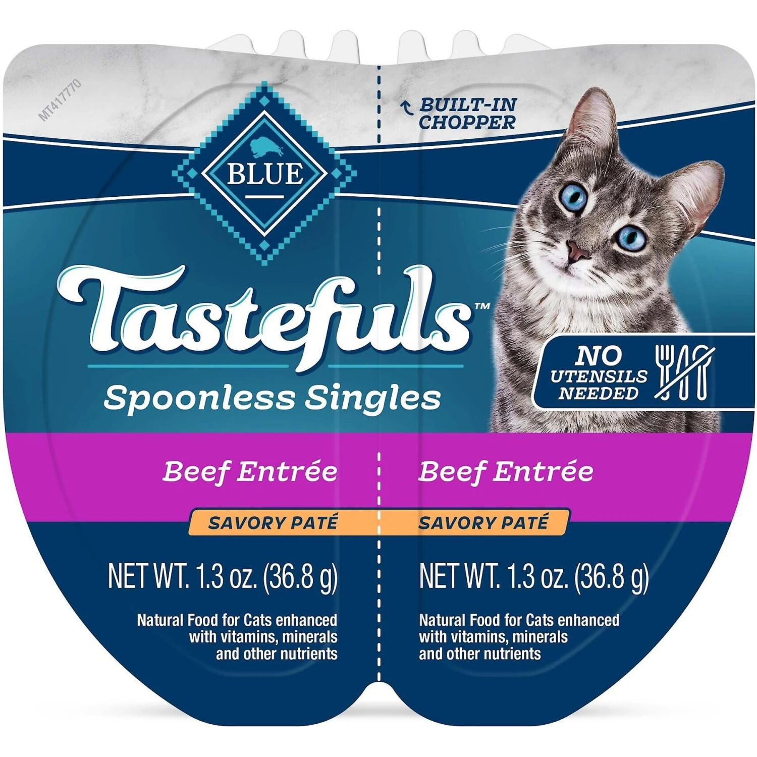 Blue Buffalo Tastefuls Spoonless Singles Beef Entrée Pate Adult Cat Food, 2.6-oz Cup, Case Of 24 2 Blue Buffalo Tastefuls Spoonless Singles Beef Entrée Pate Adult Cat Food, 2.6-oz Cup, Case Of 24 - Image 2