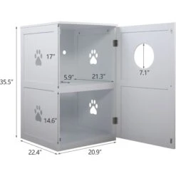 Coziwow By Jaxpety 2-Story Washroom House Cat Litter Box Enclosure -Wellness Sales Store 355097 PT3. AC SS1800 V1665527218