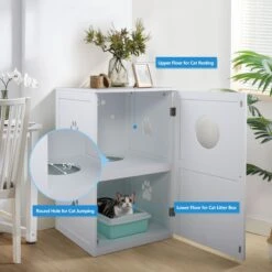 Coziwow By Jaxpety 2-Story Washroom House Cat Litter Box Enclosure -Wellness Sales Store 355097 PT7. AC SS1800 V1665526131