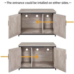 Unipaws Cat Litter Box Enclosure With Top Opening, Weathered Gray -Wellness Sales Store 373041 PT5. AC SS1800 V1657657612