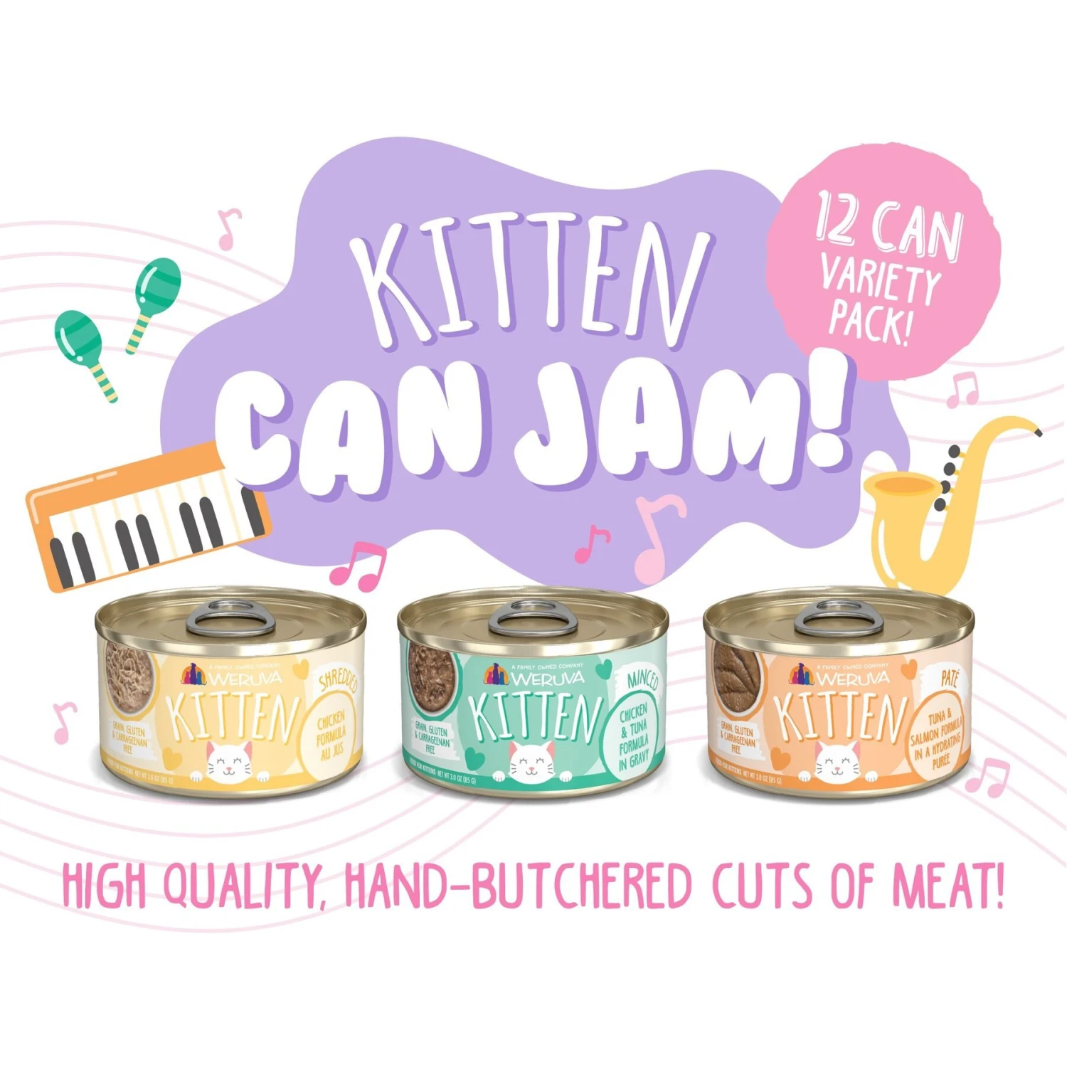 Weruva Kitten Can Jam! Chicken, Tuna & Salmon Flavored Pate Canned Cat Food Variety Pack 5 Weruva Kitten Can Jam! Chicken, Tuna & Salmon Flavored Pate Canned Cat Food Variety Pack - Image 5