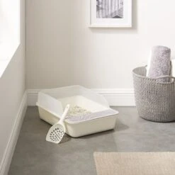 Sam's Pets Helix Cat Litter Box, White -Wellness Sales Store 373533 PT2. AC SS1800 V1647637622