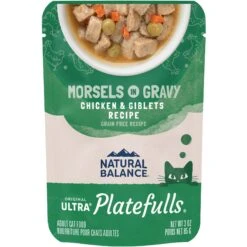 Natural Balance Platefulls Chicken & Giblets Formula In Gravy Grain-Free Cat Food Pouches