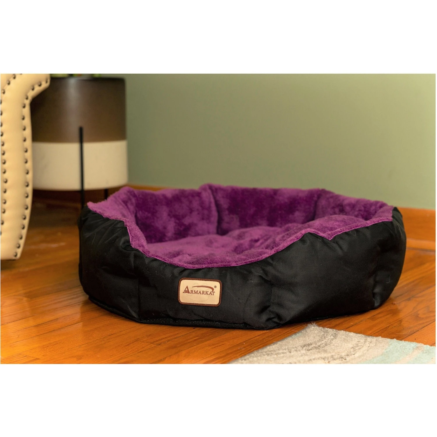 Armarkat Soft Cat Bed, Purple & Black, Large 1 Armarkat Soft Cat Bed, Purple & Black, Large
