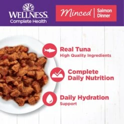 Wellness Complete Health Natural Minced Salmon Dinner Grain-Free Canned Cat Food -Wellness Sales Store 52112 PT2. AC SS1800 V1666651078